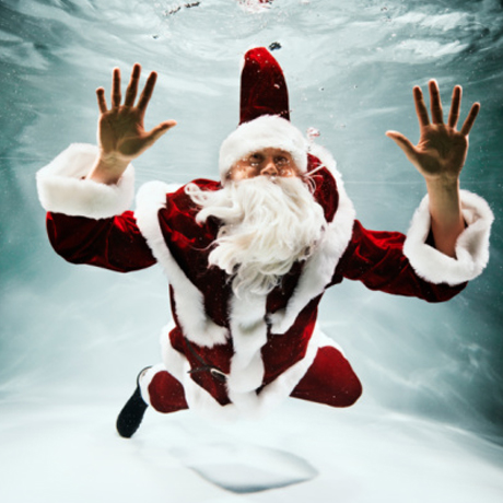 Père noël Piscine
