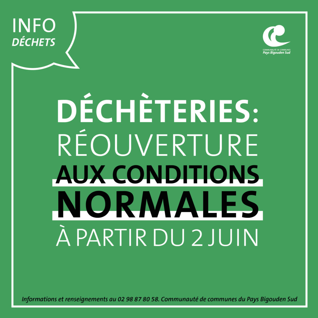 Collecte de tous les déchets en déchèteries à partir du 4 mai