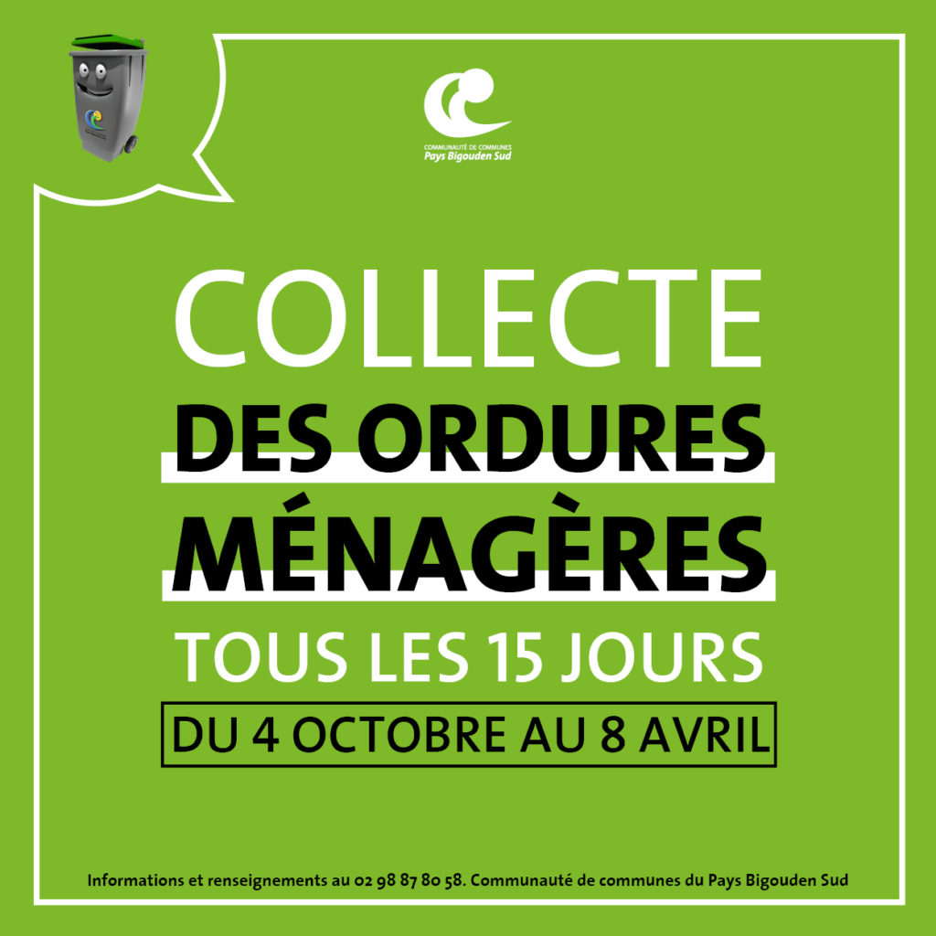 Collecte des ordures ménagères toutes les deux semaines