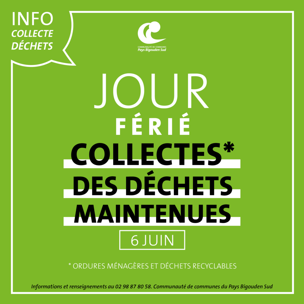 Jour férié // Collecte des déchets maintenues jeudi 26 mai