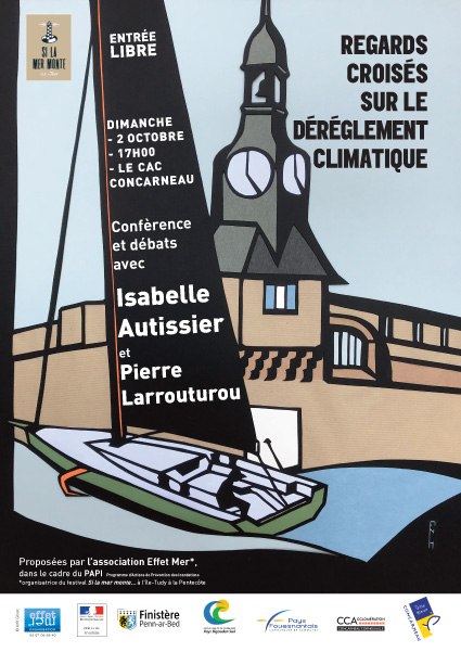 Affiche échappée "si la mer monte" à Concarneau