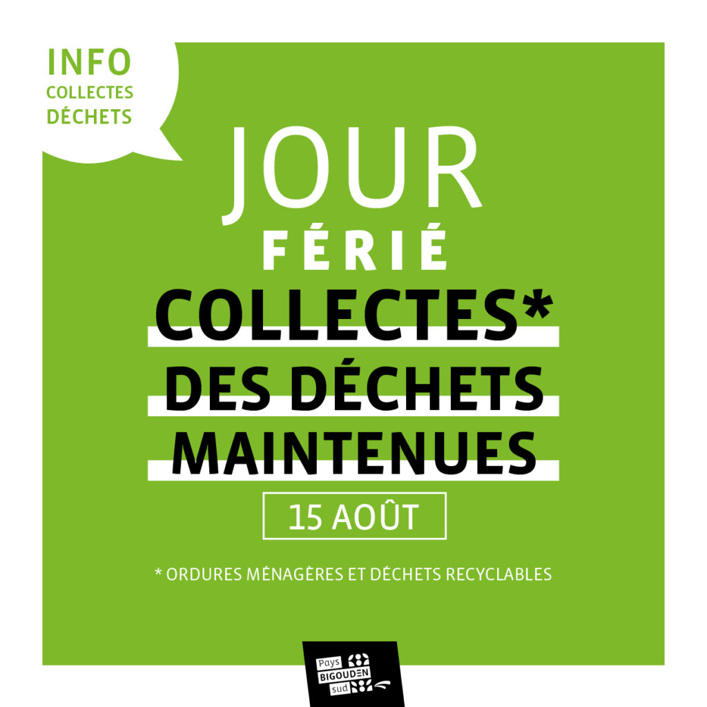 Collectes des déchets maintenues le 15 août